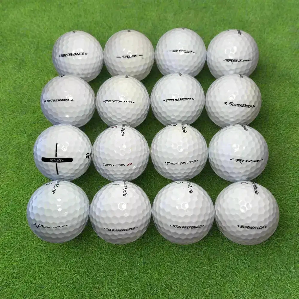 Taylormade käytetyt golfpallot nurmella – kierrätetty malli mix